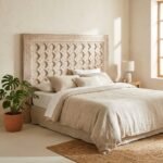 PRITI Headboard White Natural Wood