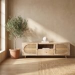 PRITI Rattan Wood Media Unit (Solid Wood ) - Image 4