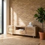 PRITI Rattan Wood Media Unit (Solid Wood ) - Image 3
