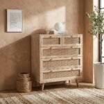 PRITI Rattan Wood Sideboard (Solid Mango wood )