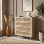 PRITI Rattan Wood Sideboard (Solid Mango wood )