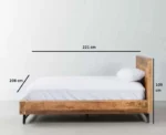 PRITI King Size Solid Wood Bed - Natural Rough Finish