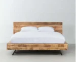 PRITI King Size Solid Wood Bed - Natural Rough Finish