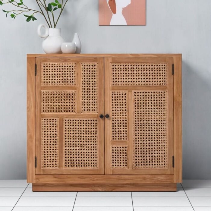 PRITI Small Sideboard in Cane 2 Doors