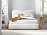 PRITI Boucle Queen Bed | Ivory Boucle Fabric