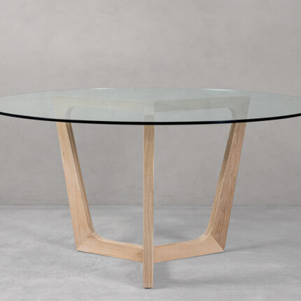 PRITI Round Arc Dining Table | Natural