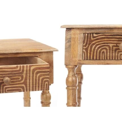 PRITI Console 2 Drawers Solid Wood Curved Patterns