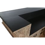 PRITI Bar Furniture with U-Shaped Counter in Wood and Black Metal