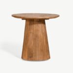 PRITI Round Side Table, Light Brown 50 cm