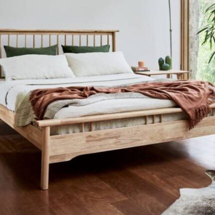 PRITI Hardwood Queen Size Bed Frame | Natural