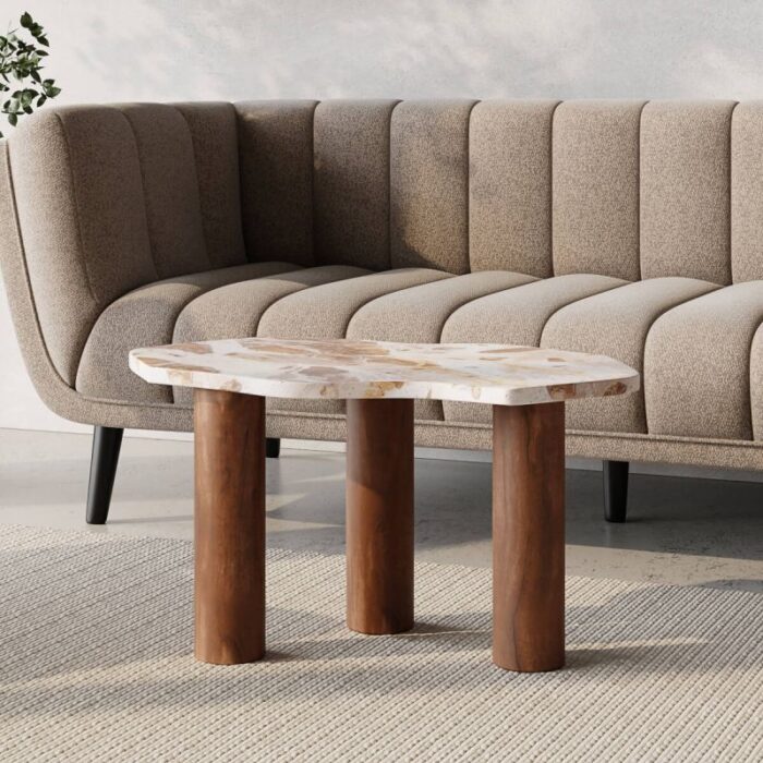 PRITI Coffee Table Marble & Wood