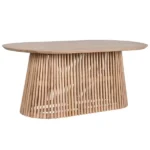 PRITI Oval Brown Wood Dining Table