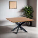 PRITI Wood and Metal Square Table