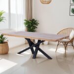 PRITI 200cm Recycled Wood and Metal Table with Mikado Legs