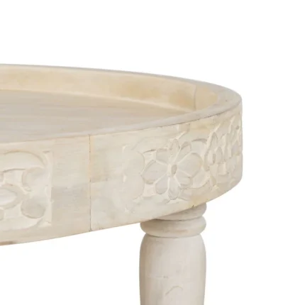 PRITI Circular Coffee Table Home Decor White Wood