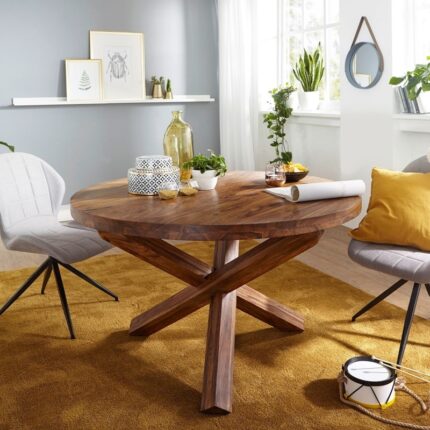 PRITI Round Dining Table With Shuffled Legs