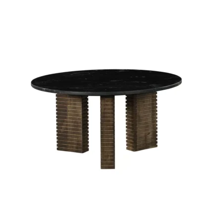 PRITI Wood With Black Marble Coffee Table