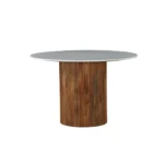 PRITI Dark Finish With Marble Dining Table