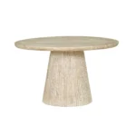 PRITI Wood White Distress Dining Table