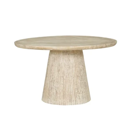 PRITI Wood White Distress Dining Table