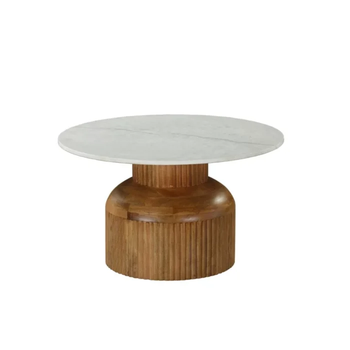 PRITI Wood With Marble Coffee Table