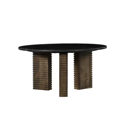 PRITI Wood With Black Marble Coffee Table