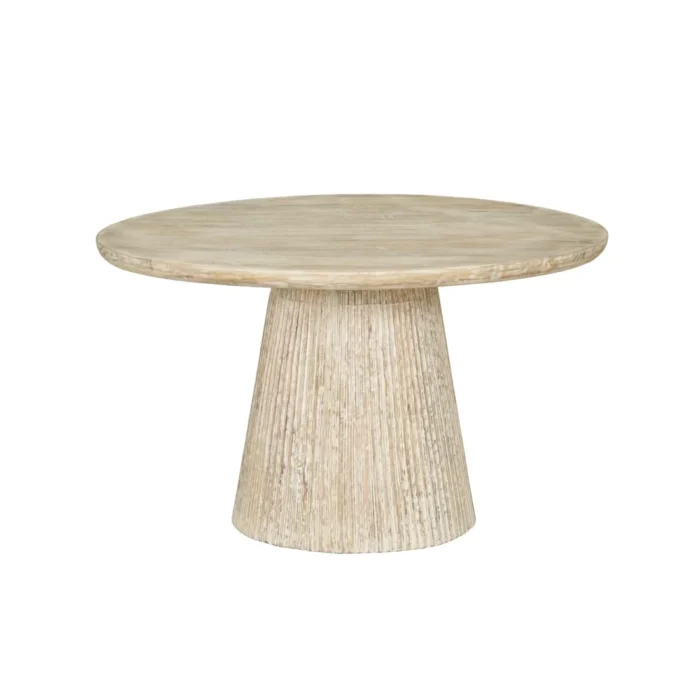 PRITI Wood White Distress Dining Table