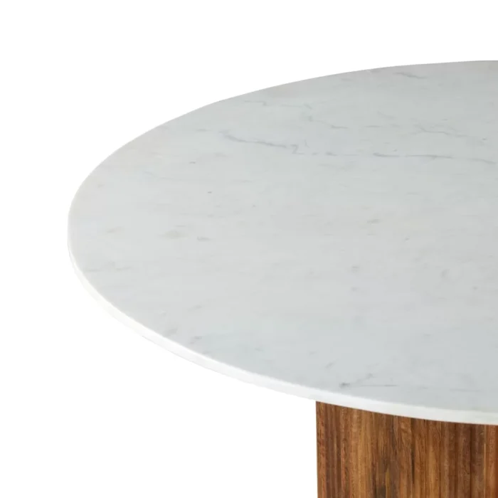 PRITI Dark Finish With Marble Dining Table