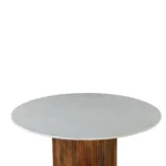 PRITI Dark Finish With Marble Dining Table