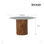 PRITI Dark Finish With Marble Dining Table