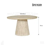 PRITI Wood White Distress Dining Table