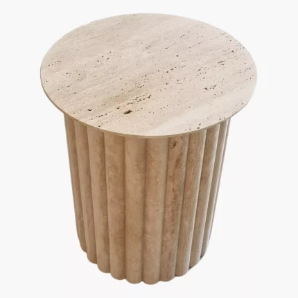 PRITI Travertine Side Table