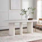 PRITI Oval Pillar 6-Seater Dining Table