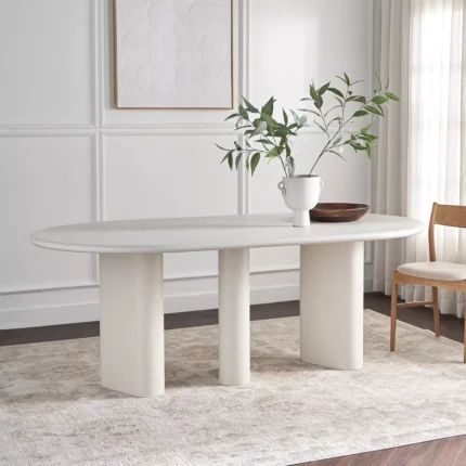 PRITI Oval Pillar 6-Seater Dining Table