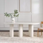 PRITI Oval Pillar 6-Seater Dining Table