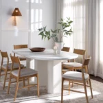 PRITI Oval Pillar 6-Seater Dining Table