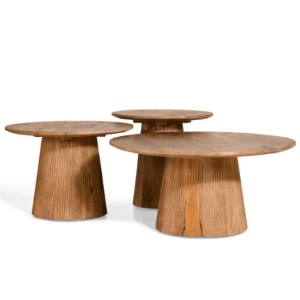 PRITI Side table Light brown 80Øcm