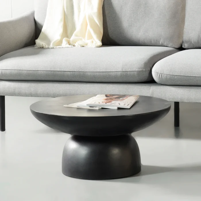 PRITI Black Concrete Coffee Table