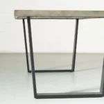 PRITI Grey Concrete Dining Table with U Black Legs