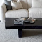 PRITI Handcrafted Black Solid Wood - Live Edge Coffee Table