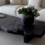 PRITI Handcrafted Black Solid Wood - Live Edge Coffee Table