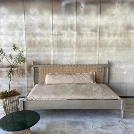 PRITI Rattan King Size Bed for Bedroom, Hotel & Home