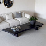 PRITI Handcrafted Black Solid Wood - Live Edge Coffee Table