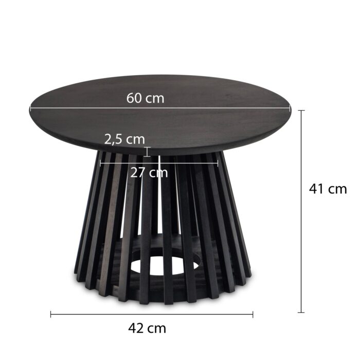 PRITI Coffee Table Black 60 cm