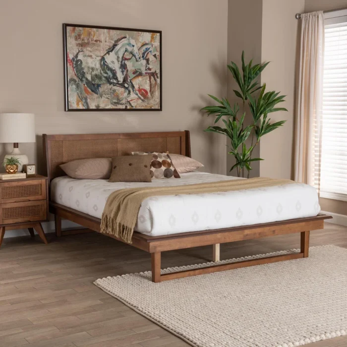 PRITI Mid-Century Modern Platform Bed