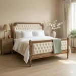 Carved Deep Button Bed - PRITI