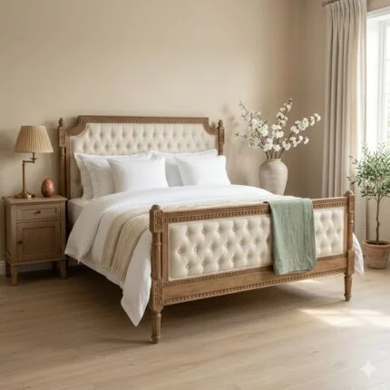 Carved Deep Button Bed - PRITI