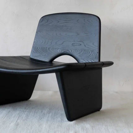 PRITI Solid Wood Lounge Chair - Black