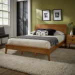 PRITI Mid-century Modern Wooden Platform Bed