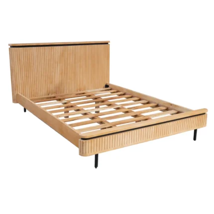 PRITI Fluted Solid Wood Bed